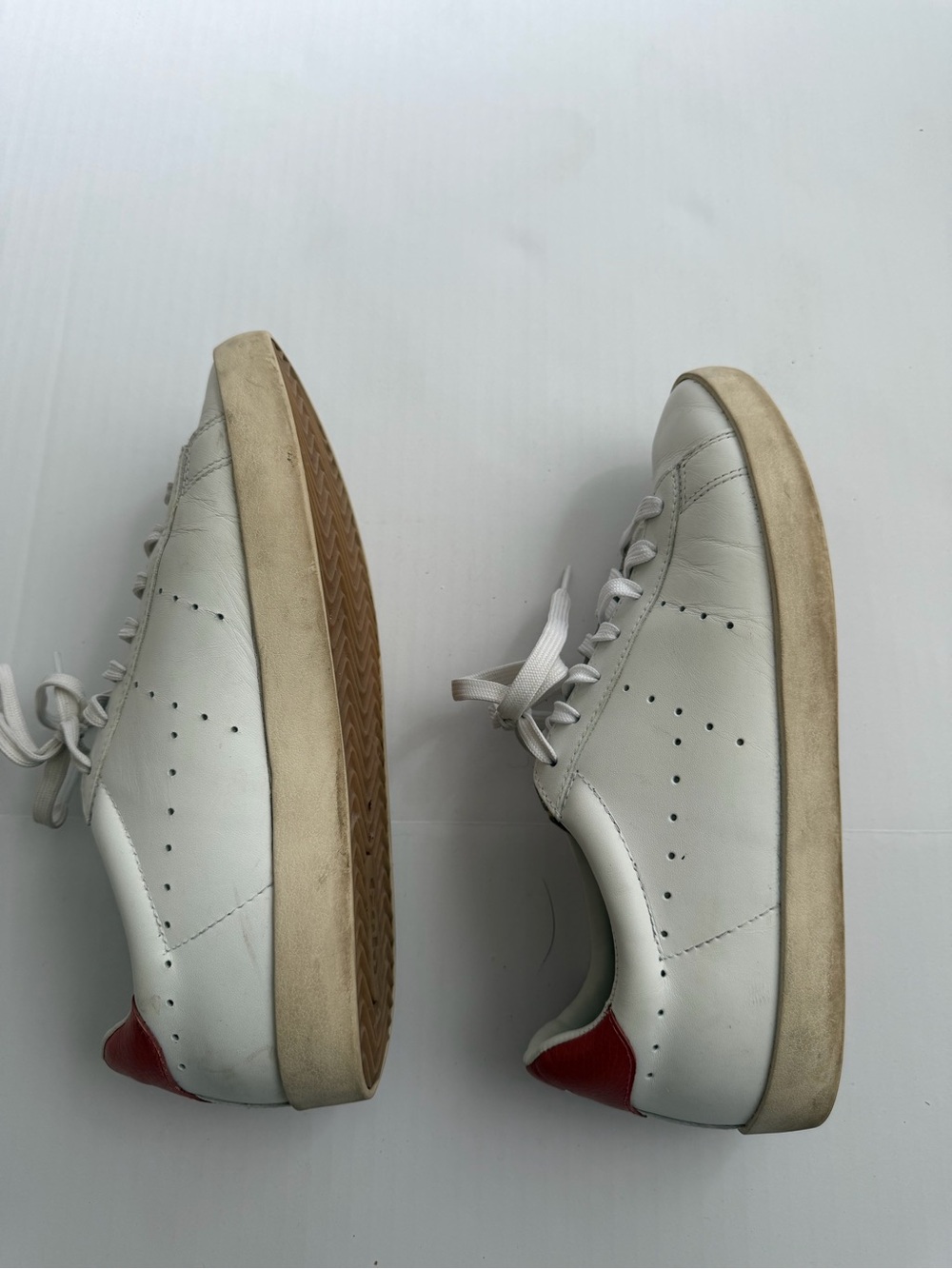 Gola Nova Safari White Leather Sneakers Red Heel Accent Women’s Size 8 - Picture 2 of 6